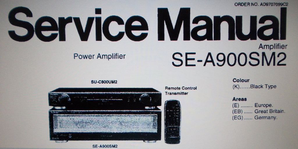 TECHNICS SE-A900SM2 STEREO POWER AMP SERVICE MANUAL INC BLK DIAG CONN DIAGS WIRING DIAG SCHEMS PCBS AND PARTS LIST 31 PAGES ENG