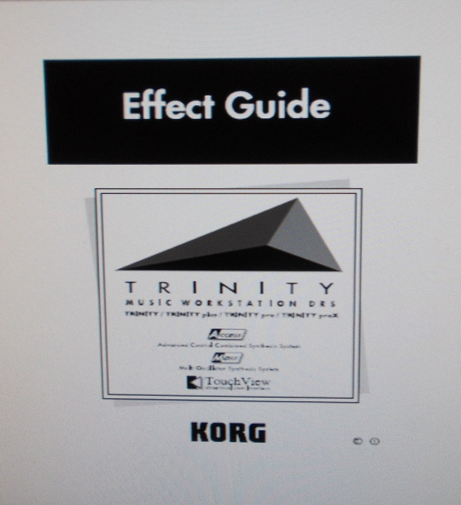 KORG TRINITY MUSIC WORKSTATION TRINITY TRINITY PLUS TRINITY PRO TRINITY PROX EFFECT GUIDE 160 PAGES ENG