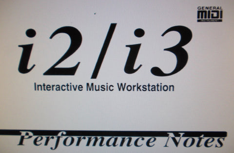 KORG i2 i3 INTERACTIVE MUSIC WORKSTATION PERFORMANCE NOTES 18 PAGES ENG