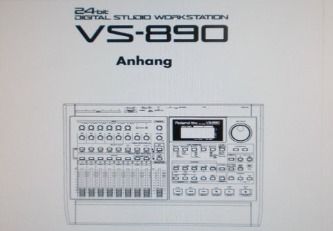 ROLAND VS-890 DIGITAL STUDIO WORKSTATION ANHANG INC MOGLICHE FEHLERURSACHEN UND FEHLERMELDEN 84 PAGES DEUT