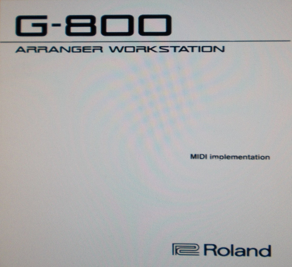 ROLAND G-800 ARRANGER WORKSTATION MIDI IMPLEMENTATION GUIDE 40 PAGES ENG