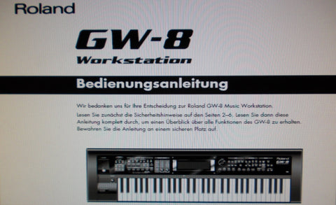 ROLAND GW-8 WORKSTATION BEDIENUNGSANLEITUNG INC CONN DIAGS UND MOGLICHE FEHLERURSACHEN 129 PAGES DEUT