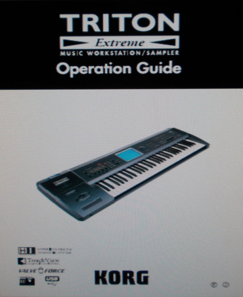 KORG TRITON EXTREME MUSIC WORKSTATION SAMPLER OPERATION GUIDE INC CONN DIAG AND TRSHOOT GUIDE 148 PAGES ENG