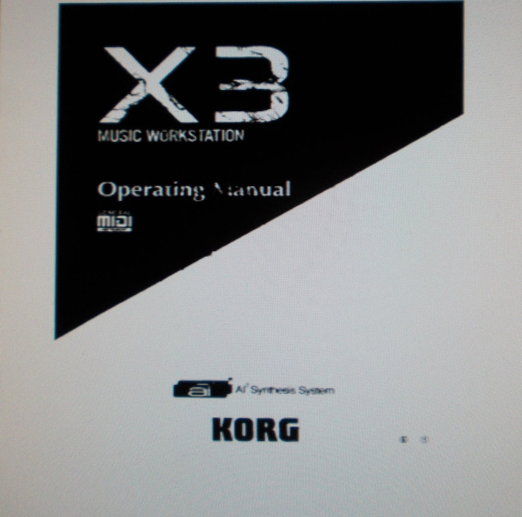 KORG X3 MUSIC WORKSTATION OPERATING MANUAL INC TRSHOOT GUIDE 213 PAGES ENG