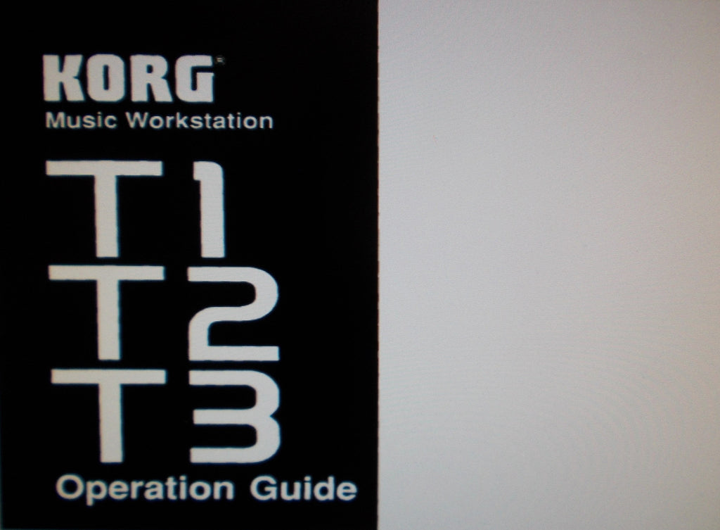 KORG T1 T2 T3 MUSIC WORKSTATION OPERATION GUIDE 76 PAGES ENG