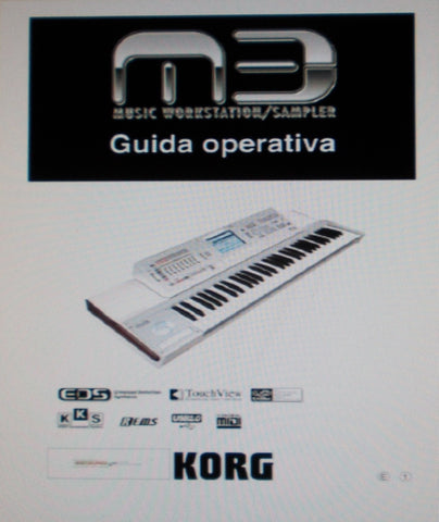 KORG M3 MUSIC WORKSTATION SAMPLER GUIDA OPERATIVA INC PROBLEMI 237 PAGES ITAL