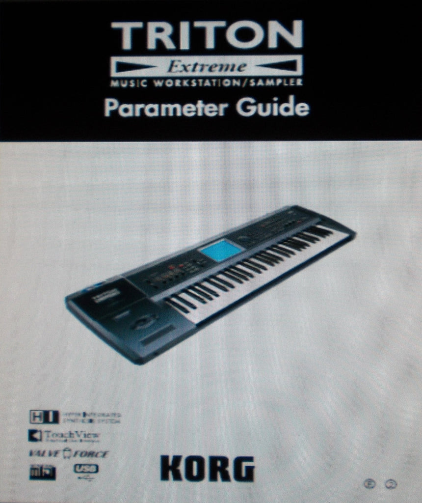 KORG TRITON EXTREME MUSIC WORKSTATION SAMPLER PARAMETER GUIDE INC BLK DIAGS 354 PAGES ENG