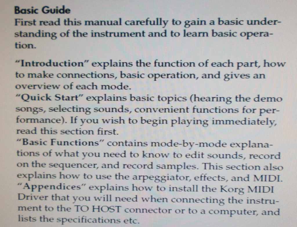 KORG TRITON TRITON PRO TRITON PROX BASIC GUIDE INC CONN DIAG AND TRSHOOT GUIDE 144 PAGES ENG
