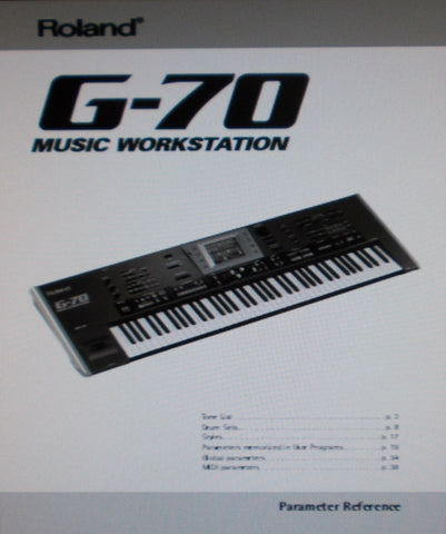 ROLAND G-70 MUSIC WORKSTATION PARAMETER REFERENCE 40 PAGES ENG