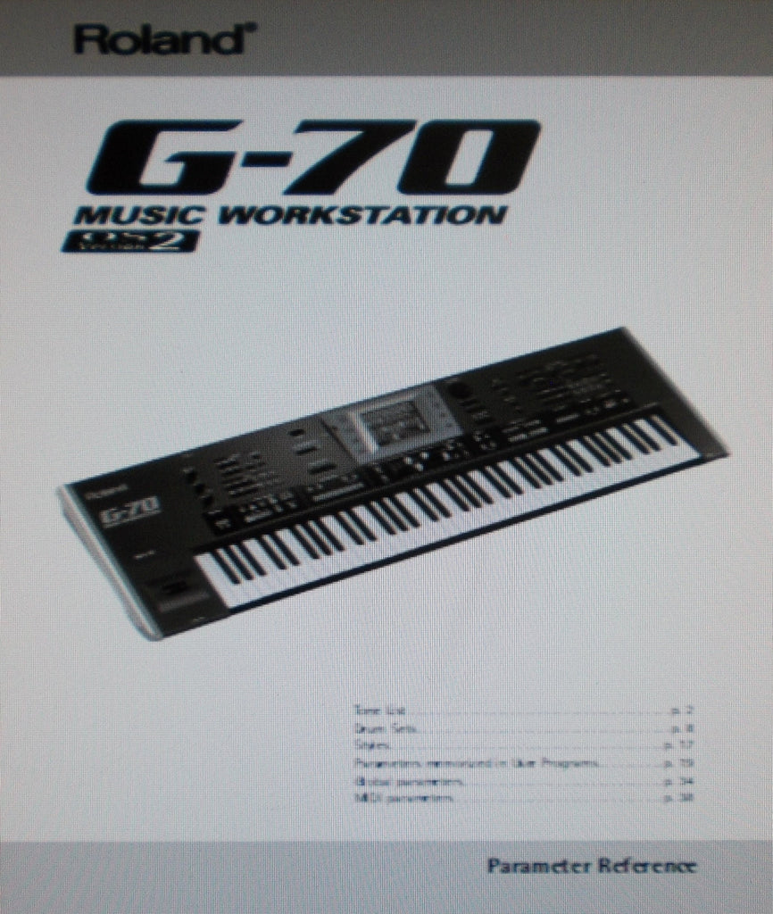 ROLAND G-70 MUSIC WORKSTATION PARAMETER REFERENCE VERSION 2 40 PAGES ENG