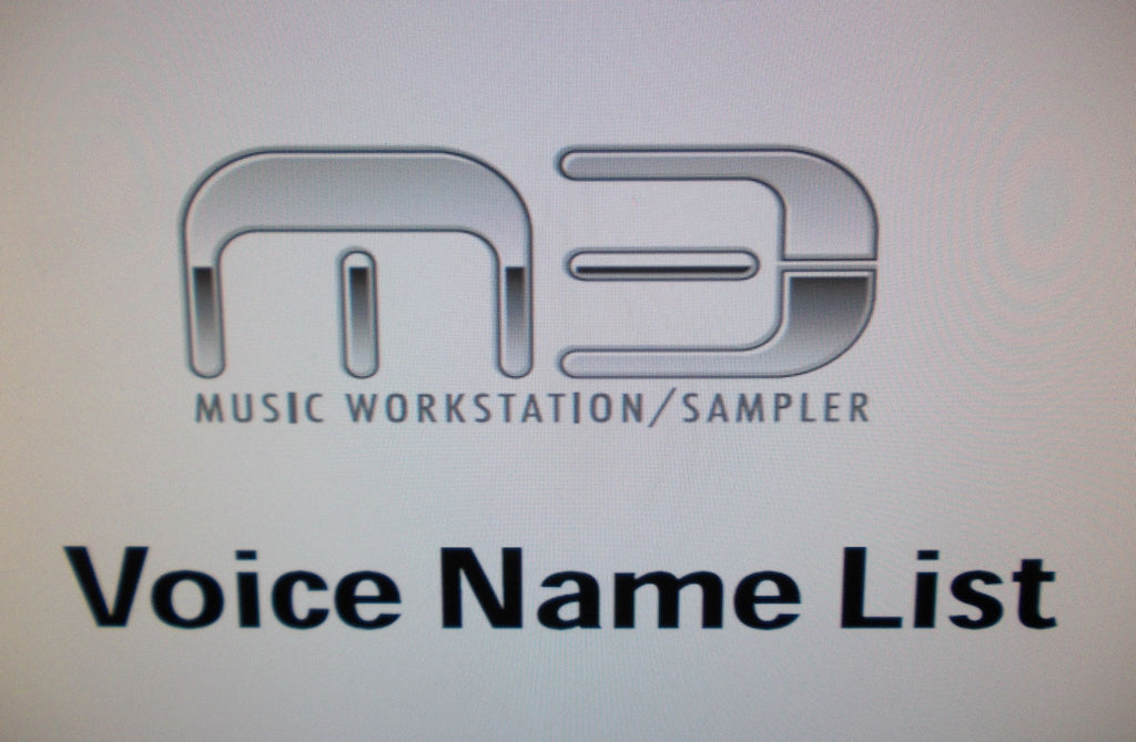 KORG M3 MUSIC WORKSTATION SAMPLER VOICE NAME LIST 112 PAGES ENG