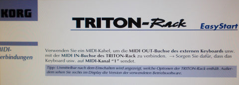 KORG TRITON-RACK  EASY START ANLEITUNG 5 PAGES DEUT