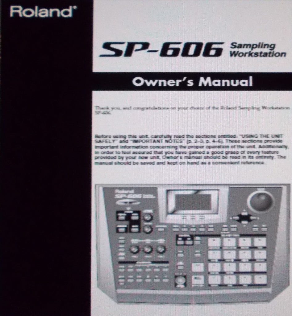 ROLAND SP-606 SAMPLING WORKSTATION OWNER'S MANUAL INC CONN DIAGS AND TRSHOOT GUIDE 104 PAGES ENG