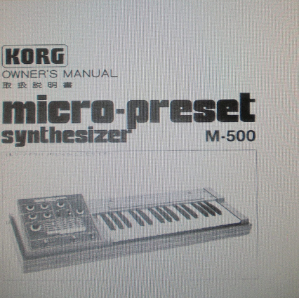 KORG M-500 MICRO PRESET SYNTHESIZER OWNER'S MANUAL INC CONN DIAGS 9 PAGES ENG