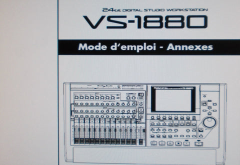 ROLAND VS-1880 DIGITAL STUDIO WORKSTATION MODE D'EMPLOI ANNEXES ET PRISE EN MAIN 563 PAGES FRANC