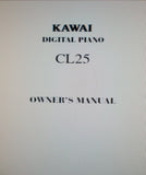 KAWAI CL25 DIGITAL PIANO OWNER'S MANUAL 28 PAGES ENG