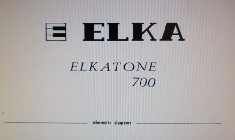 ELKA ELKATONE 700 ORGAN SET OF SCHEMATIC DIAGRAMS AND PCBS 10 PAGES ENG