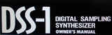 KORG DSS-1 DIGITAL SAMPLING SYNTHESIZER OWNER'S MANUAL INC CONN DIAGS 313 PAGES ENG