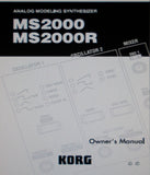 KORG MS2000 MS2000R ANALOG MODELING SYNTHESIZER OWNER'S MANUAL INC TRSHOOT GUIDE 83 PAGES ENG
