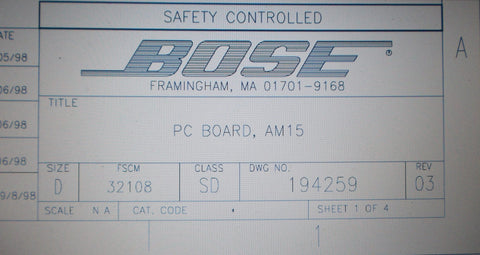 BOSE AM15P POWER AMP SCHEMATIC DIAGRAMS 4 PAGES ENG