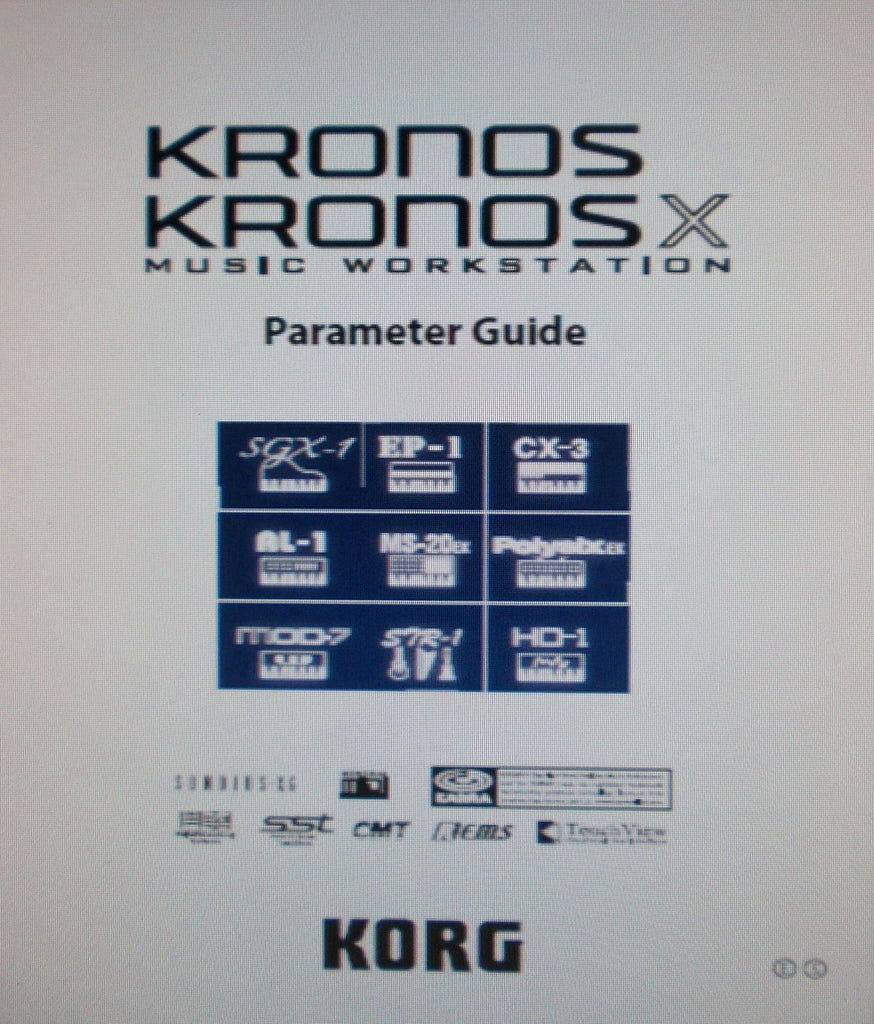 KORG KRONOS KRONOS X MUSIC WORKSTATION PARAMETER GUIDE 1171 PAGES ENG