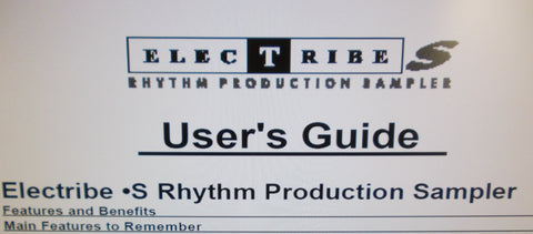 KORG ES-1 ELECTRIBE S RHYTHM PRODUCTION SAMPLER USER'S GUIDE 26 PAGES ENG