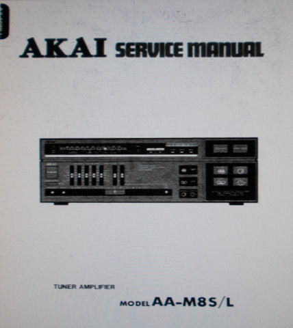 AKAI AA-M8S AA-M8L TUNER AMP SERVICE MANUAL INC SCHEMS PCBS AND PARTS LIST 31 PAGES ENG