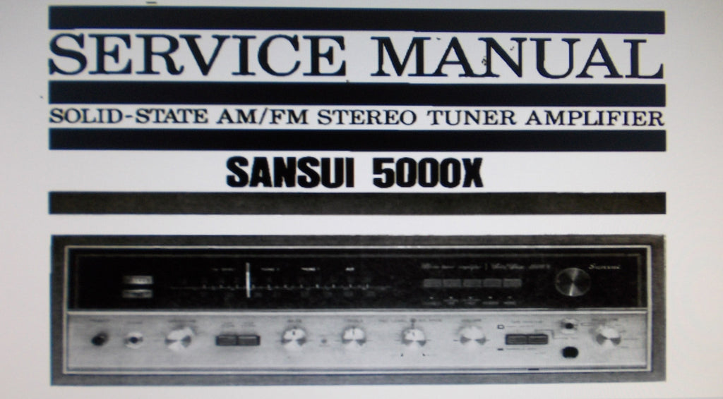 SANSUI 5000X SOLID STATE AM FM STEREO TUNER AMP SERVICE MANUAL INC TRSHOOT GUIDE BLK DIAG SCHEMS PCBS AND PARTS LIST 30 PAGES ENG EARLY VERSION