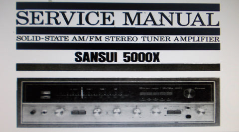 SANSUI 5000X SOLID STATE AM FM STEREO TUNER AMP SERVICE MANUAL INC TRSHOOT GUIDE BLK DIAG SCHEMS PCBS AND PARTS LIST 30 PAGES ENG EARLY VERSION