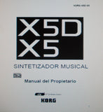 KORG X5 X5D SINTETIZADOR MUSICAL MANUAL DEL PROPIETARIO 9 PAGES ITAL