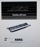 KORG X50 MUSIC SYNTHESIZER GUIDA ALL'USO INC CONN DIAGS AND PROBLEMI 130 PAGES ITAL