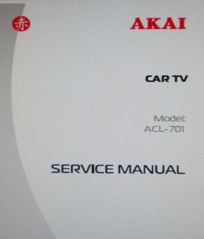 AKAI ACL-701 CAR TV SERVICE MANUAL INC SERVICING MAP AND COL SCHEM DIAG 6 PAGES ENG