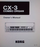 KORG CX-3 COMBO ORGAN OWNER'S MANUAL INC CONN DIAGS AND TRSHOOT GUIDE 40 PAGES ENG DIGITAL