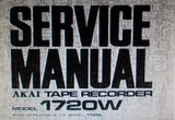 AKAI 1720W 1720L REEL TO REEL STEREO TAPE RECORDER SERVICE MANUAL INC TRSHOOT GUIDE SCHEMS AND PCBS 26 PAGES ENG