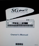 KORG SGproX STAGE PIANO CONTROLLER OWNER'S MANUAL INC CONN DIAG AND TRSHOOT GUIDE 72 PAGES ENG