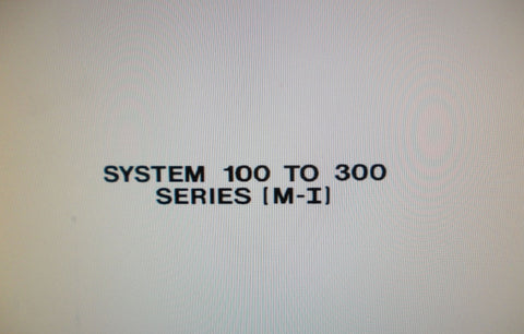 ALLEN MODEL 282 SYSTEM 100-300 SERIES M-I  ORGAN OWNER'S MANUAL 34 PAGES ENG