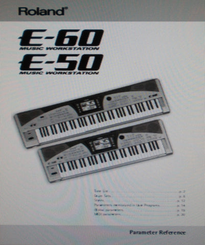 ROLAND E-50 E-60 MUSIC WORKSTATION PARAMETER REFERENCE  24 PAGES ENG