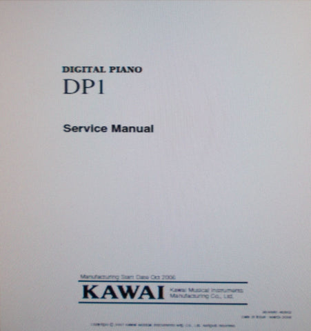 KAWAI DP1 DIGITAL PIANO SERVICE MANUAL INC BLK DIAG SCHEMS PCBS AND PARTS LIST 76 PAGES ENG