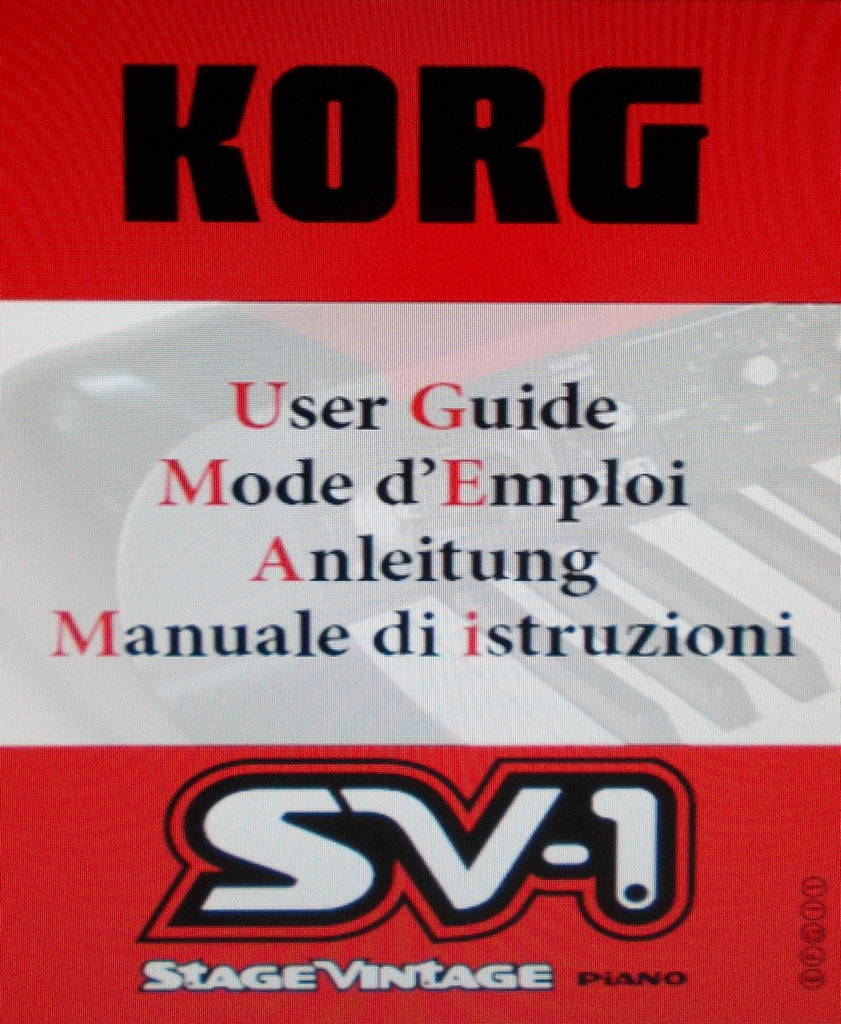 KORG SV-1 STAGE VINTAGE PIANO USER GUIDE INC CONN DIAG AND TRSHOOT GUIDE 178 PAGES ENG FRANC DEUT ITAL