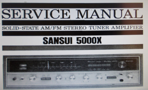 SANSUI 5000X SOLID STATE AM FM STEREO TUNER AMP SERVICE MANUAL INC TRSHOOT GUIDE BLK DIAG SCHEMS PCBS AND PARTS LIST 31 PAGES ENG LATER VERSION