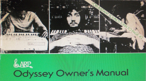 ARP ODYSSEY SYNTHESIZER OWNER'S MANUAL 58 PAGES ENG