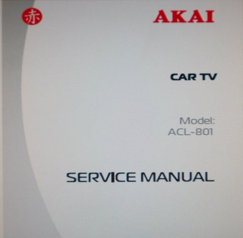 AKAI ACL-801 CAR TV SERVICE MANUAL INC SERVICING MAP AND COL SCHEM DIAG 6 PAGES ENG