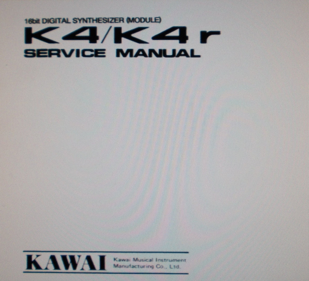 KAWAI K4 DIGITAL SYNTHESIZER K4r SYNTHESIZER MODULE SERVICE MANUAL INC SCHEMS PCBS AND PARTS LIST 18 PAGES ENG