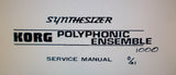 KORG PE1000 POLYPHONIC ENSEMBLE SYNTHESIZER SERVICE MANUAL INC BLK DIAG SCHEMS PCBS AND PARTS LIST 21 PAGES ENG