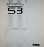 KORG S3 RHYTHM WORKSTATION SERVICE MANUAL INC BLK DIAG SCHEMS PCBS AND PARTS LIST 58 PAGES ENG