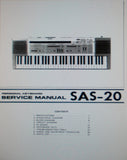KORG SAS-20 PERSONAL KEYBOARD SERVICE MANUAL INC BLK DIAGS SCHEMS PCBS PARTS LIST AND TRSHOOT GUIDE 29 PAGES ENG