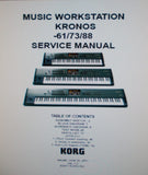 KORG KRONOS MUSIC WORKSTATION 61 73 88 SERVICE MANUAL VER 1.0 INC BLK DIAG SCHEMS PCBS AND PARTS LIST 52 PAGES ENG