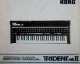 KORG TRIDENTmkII PERFORMING KEYBOARD SERVICE MANUAL INC BLK DIAG AND SCHEM DIAGS 17 PAGES ENG