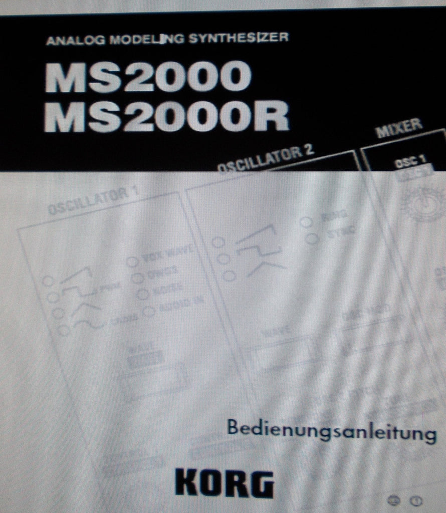 KORG MS2000 MS2000R ANALOG MODELING SYNTHESIZER BEDIENUNGSANLEITUNG INC FEHLERSUCHE 83 PAGES DEUT