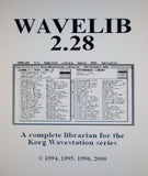 KORG WAVESTATION SERIES WAVELIB WL2.28 A COMPLETE LIBRARIAN FOR THE SERIES 23 PAGES ENG